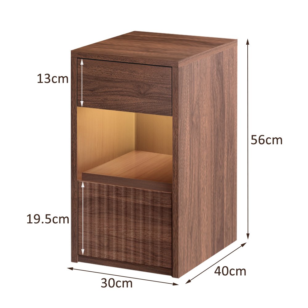 Wood Bedside Table with Drawer and Open Shelf view 4
