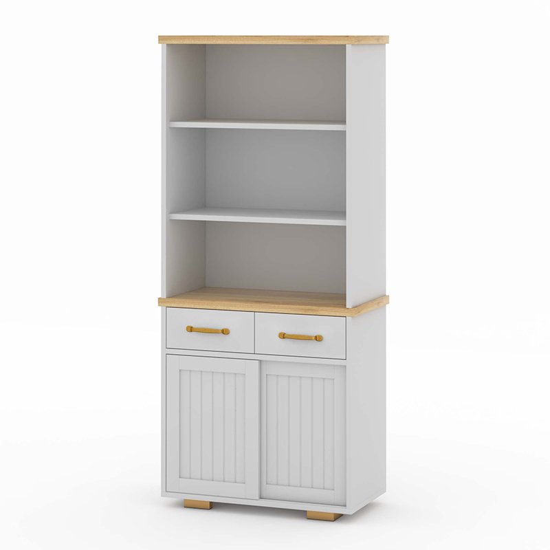 Modern Display Cabinet with Shelves & Storage Drawers