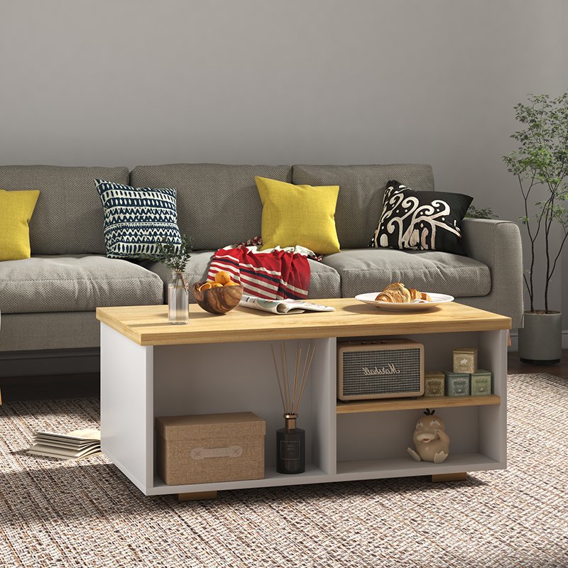 Modern White Coffee Table view 4