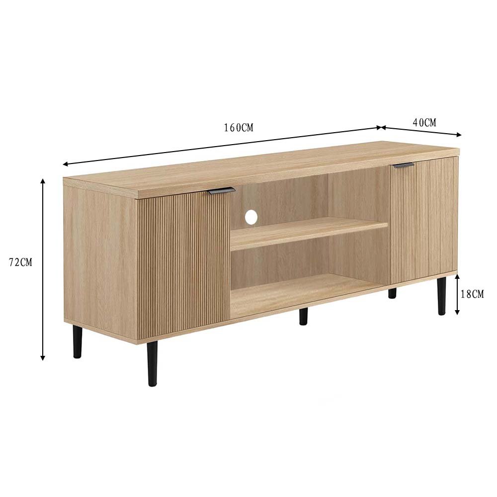 Modern Oak TV Stand view 5