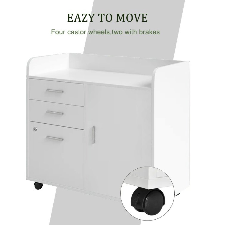Mobile Office Filing Cabinet with Drawers view 5