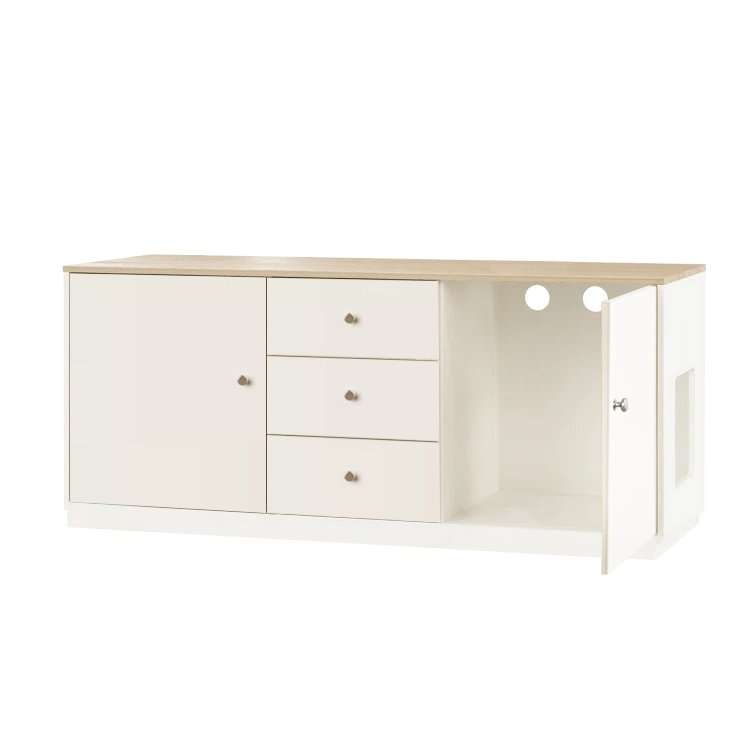 Stackable Cat Litter Box Furniture Cabinet view 2