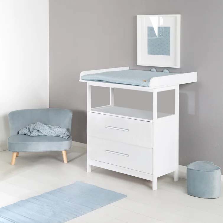 White Baby Changing Table with Drawers