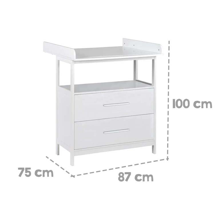 White Baby Changing Table with Drawers view 3