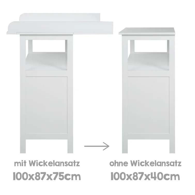 White Baby Changing Table with Drawers view 4