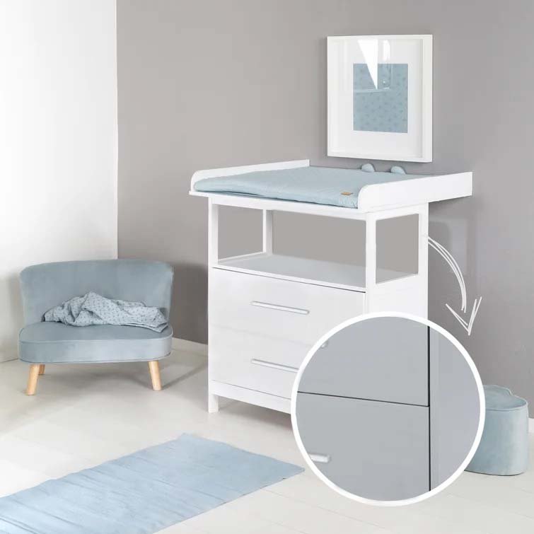 White Baby Changing Table with Drawers view 5
