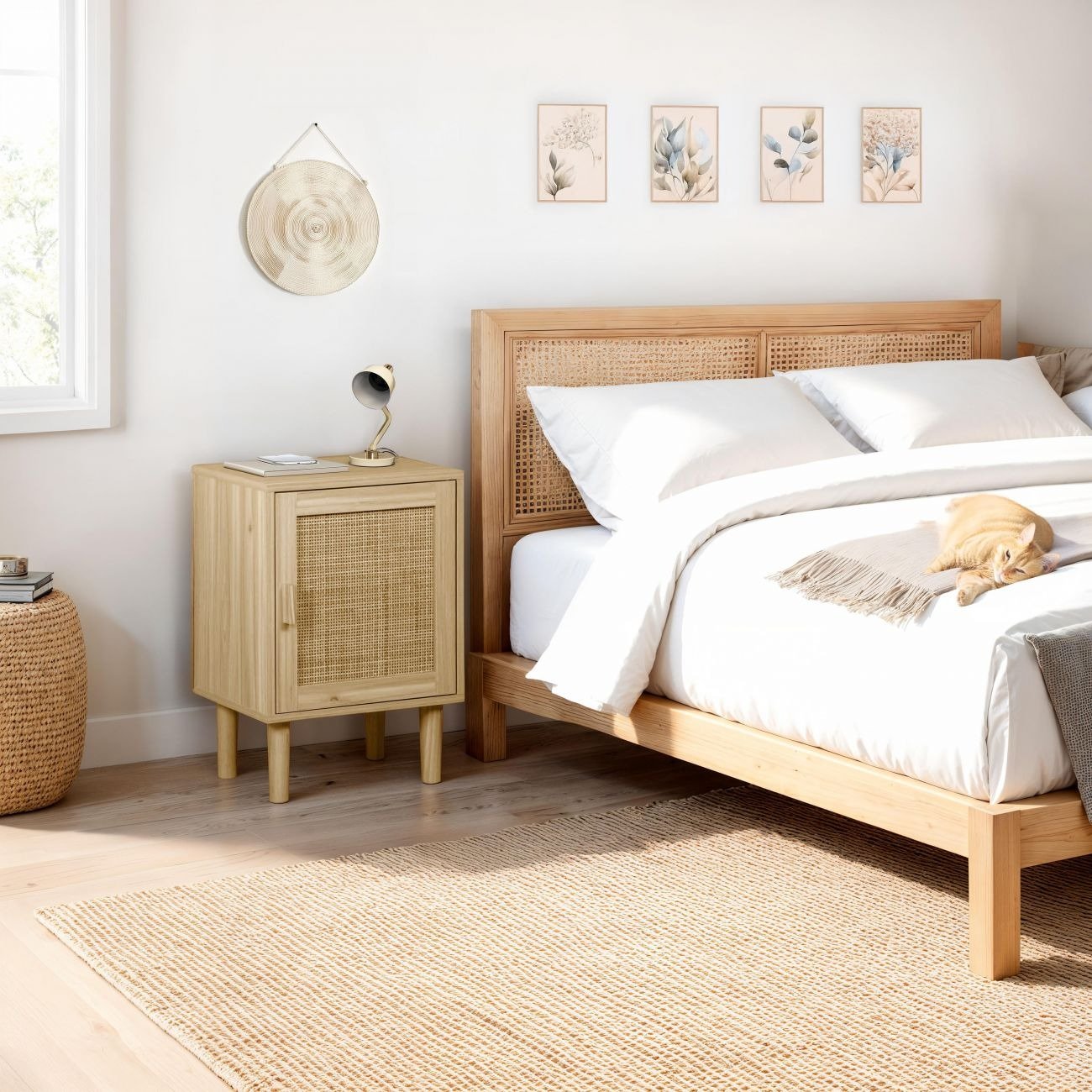 Rattan Door Nightstand