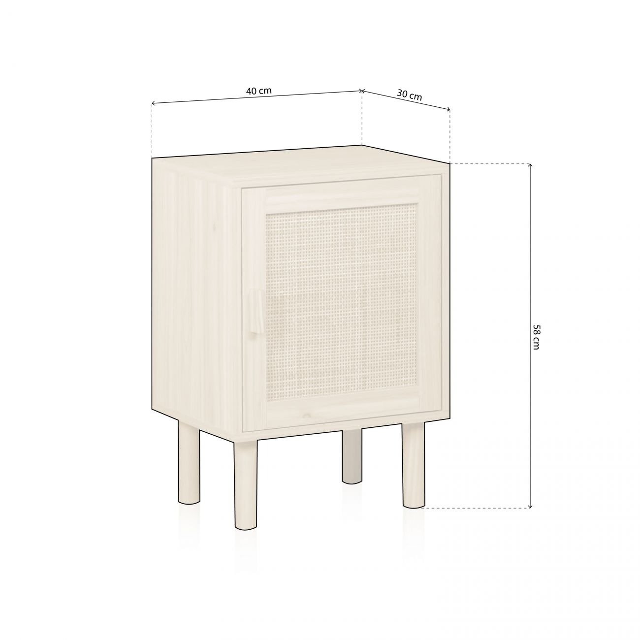 Rattan Door Nightstand view 2