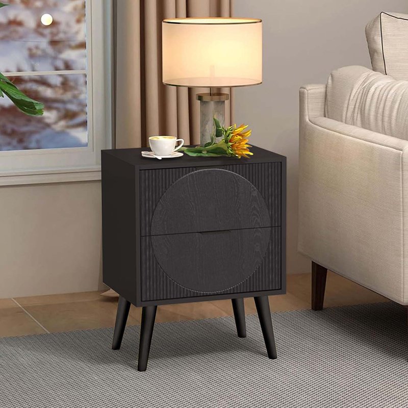 2-Drawer Nightstand (Black)