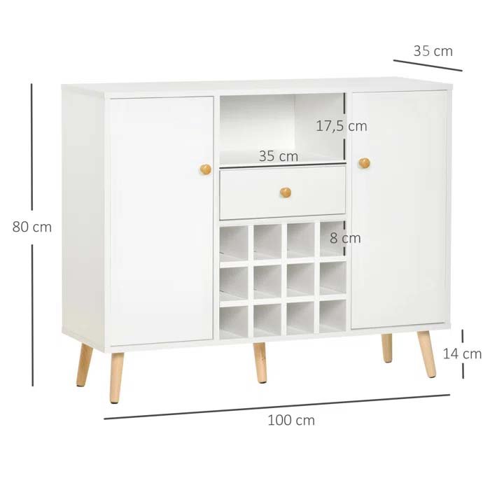 Sideboard with Wine Rack and Drawer view 4