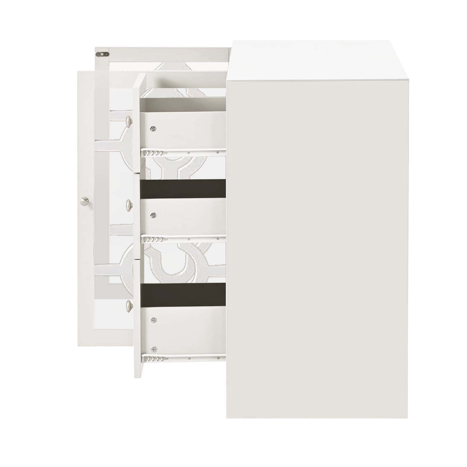 White Sideboard with Glass Doors