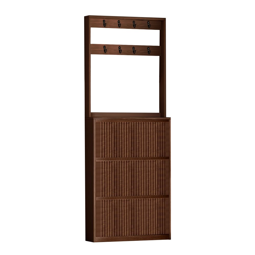 Hall Tree with Shoe Cabinet & Hooks view 4
