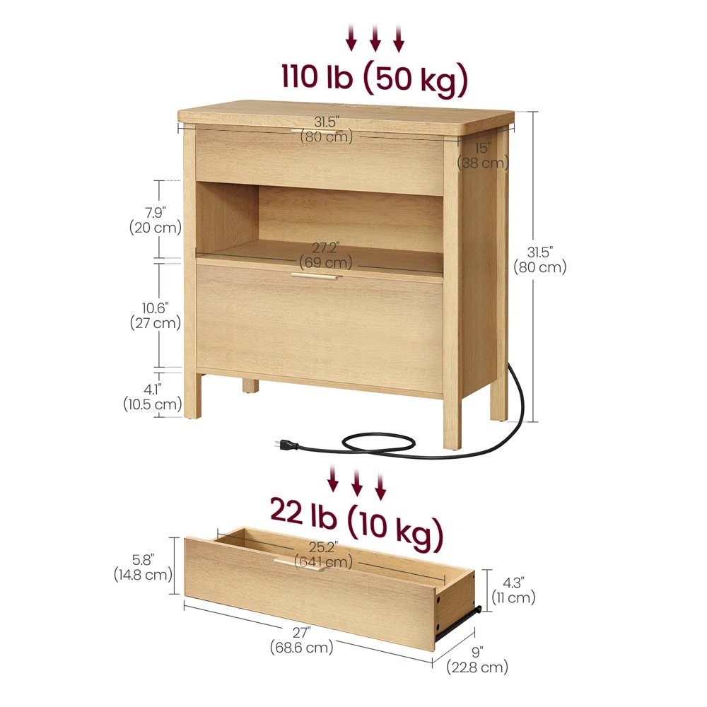 Console Table with Charging Station view 2