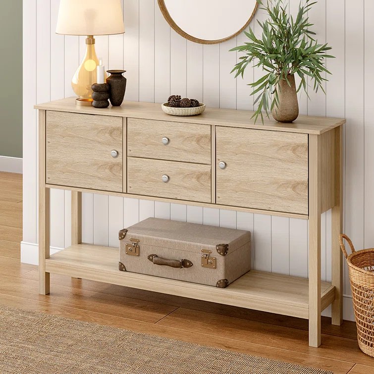 Console Table with Drawers & Bottom Shelf