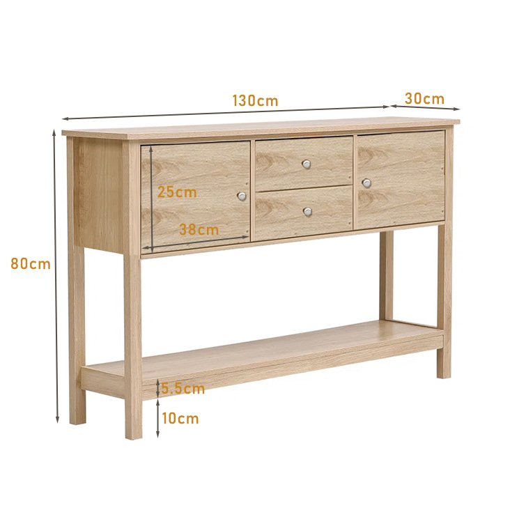 Console Table with Drawers & Bottom Shelf view 3