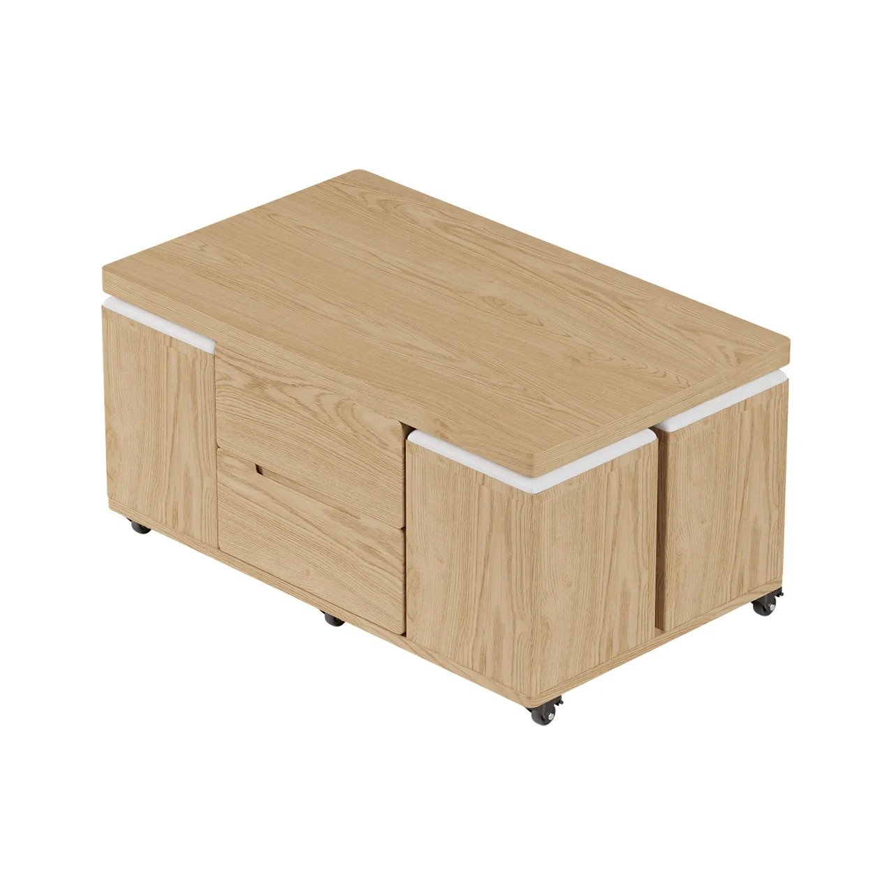 Lifting Coffee Table with Stools