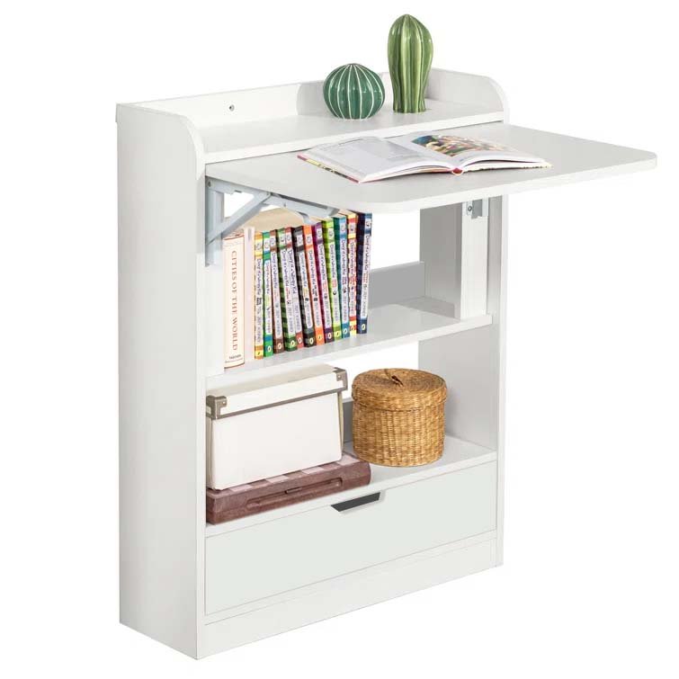 Folding desk with storage