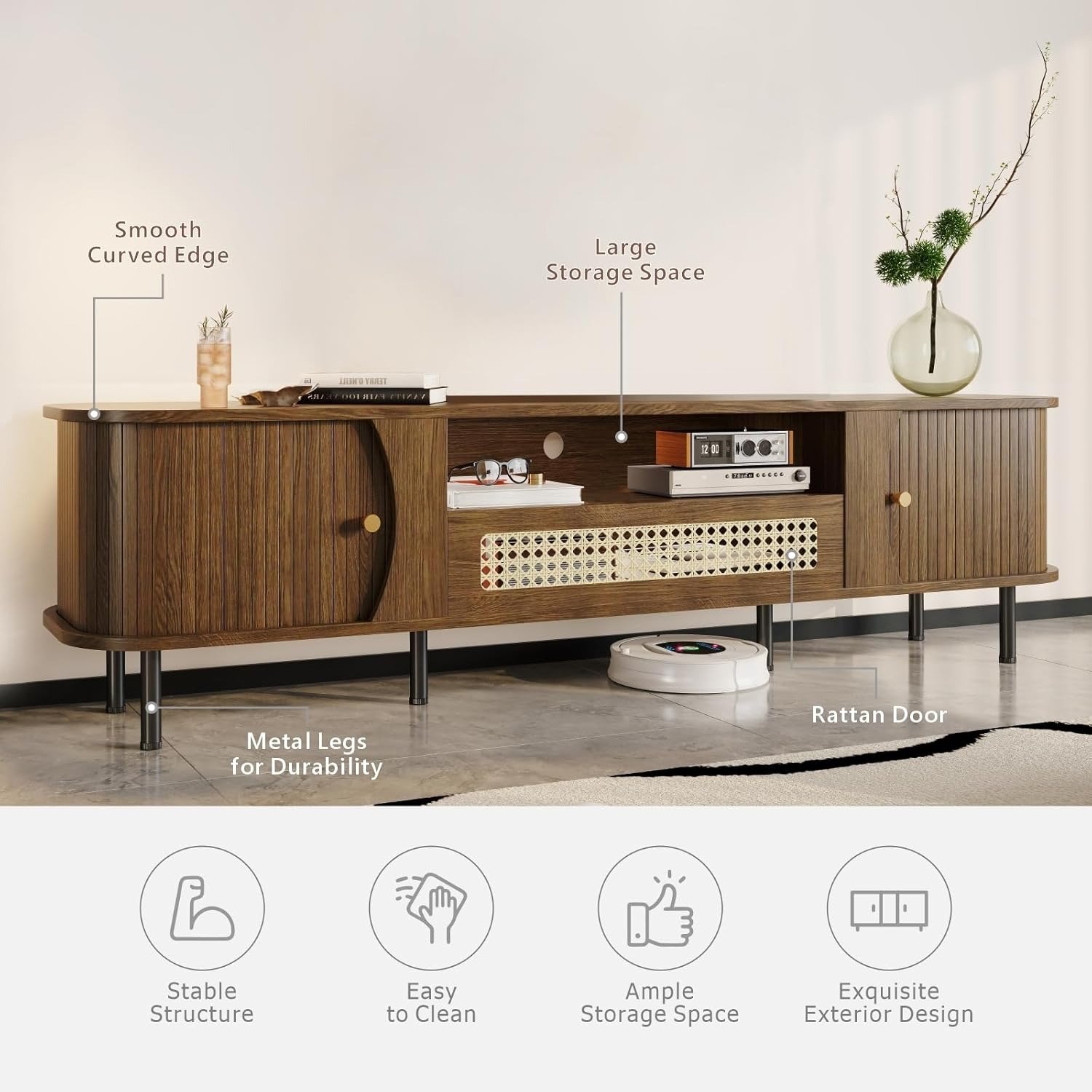 Rattan TV Stand view 2