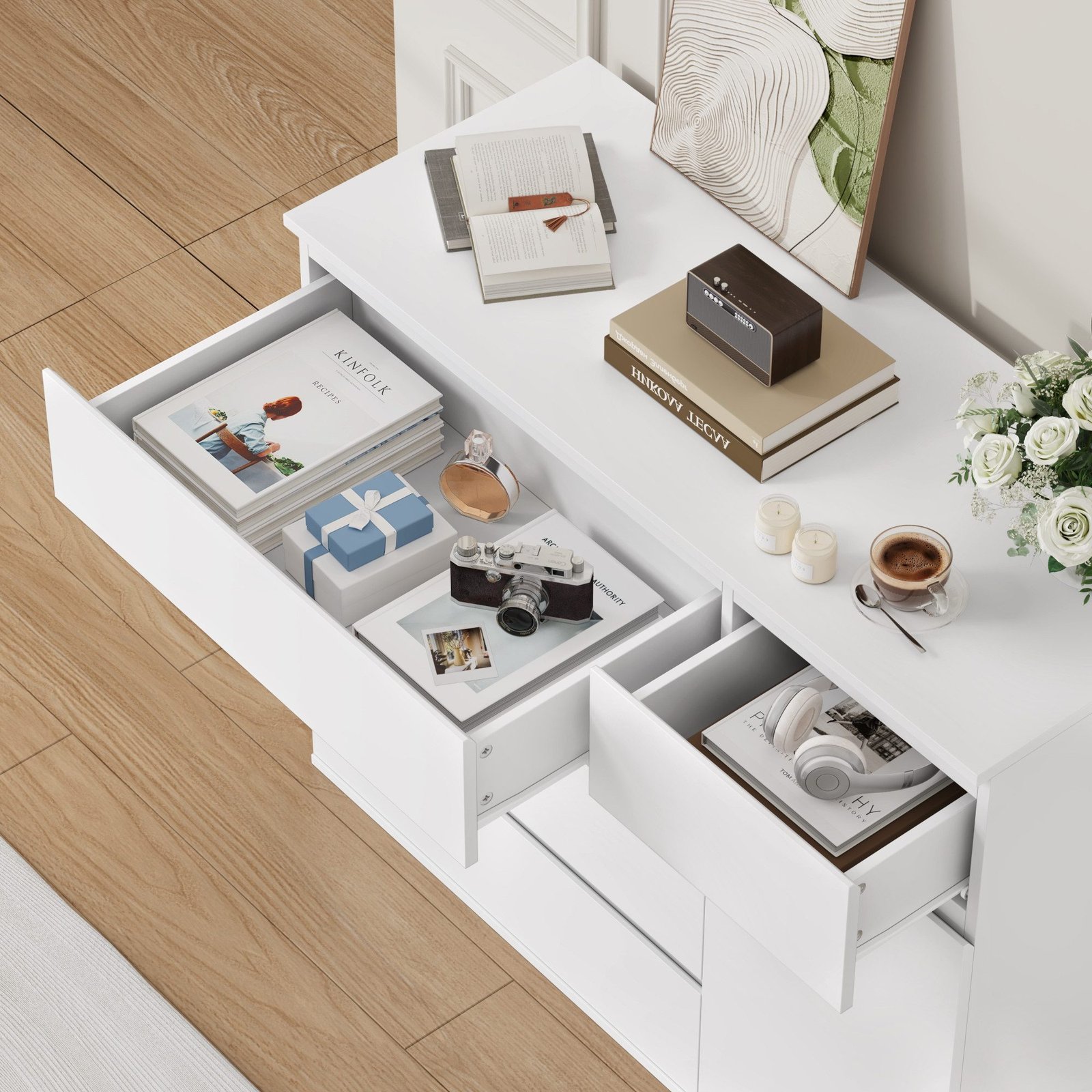 White Storage Dresser view 3