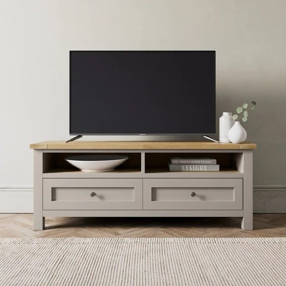 TV Stand With Door TWO Tone Gray OAK view 2